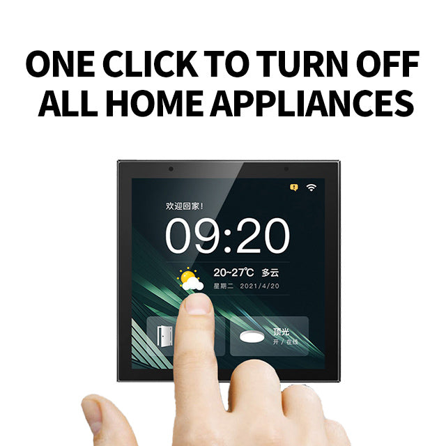 Smart 4 Inch Wi-Fi Touch Screen Center Control Panel with Voice Control & ZigBee Gateway