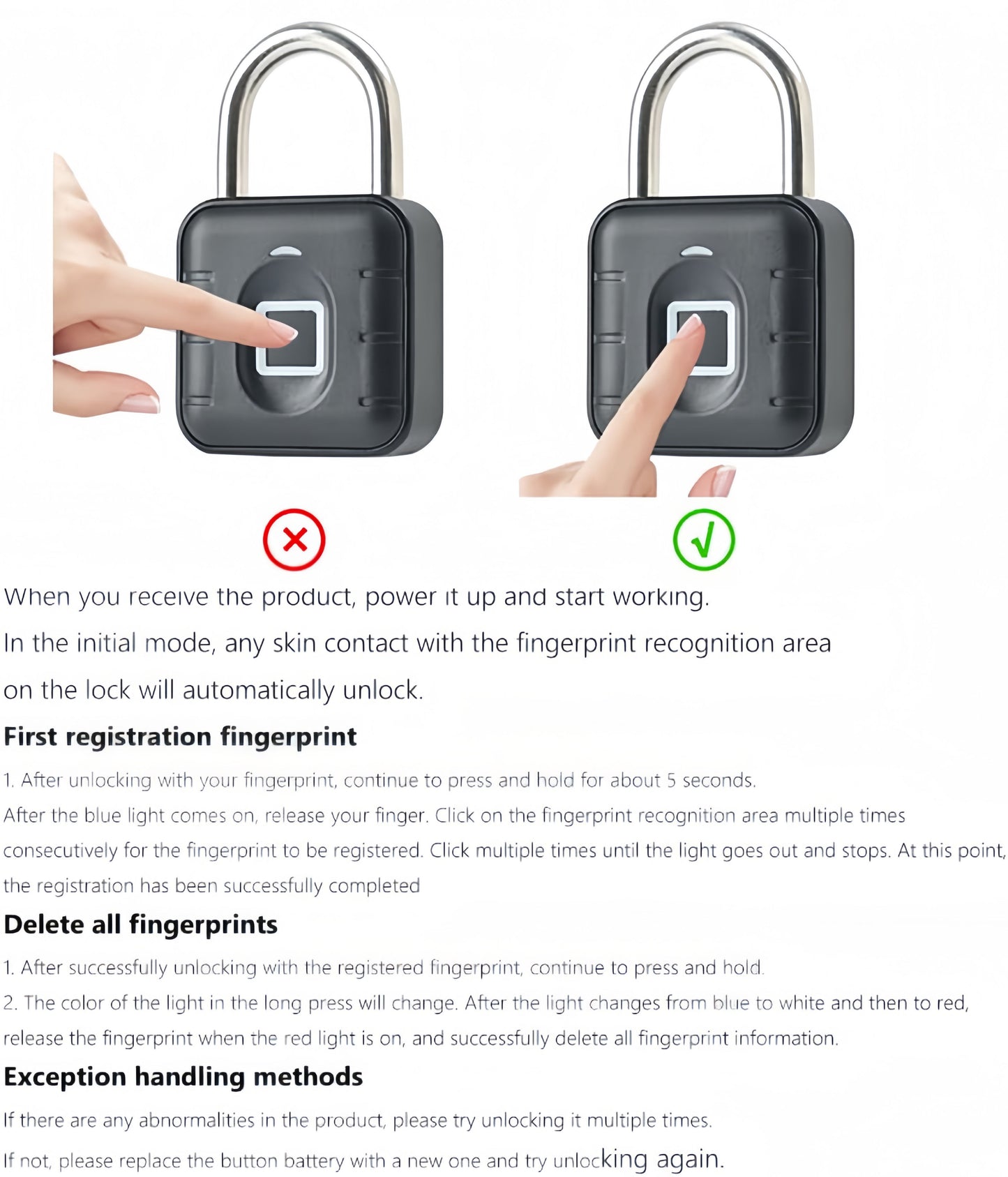 Okos Smart Fingerprint Bluetooth Padlock, IP67