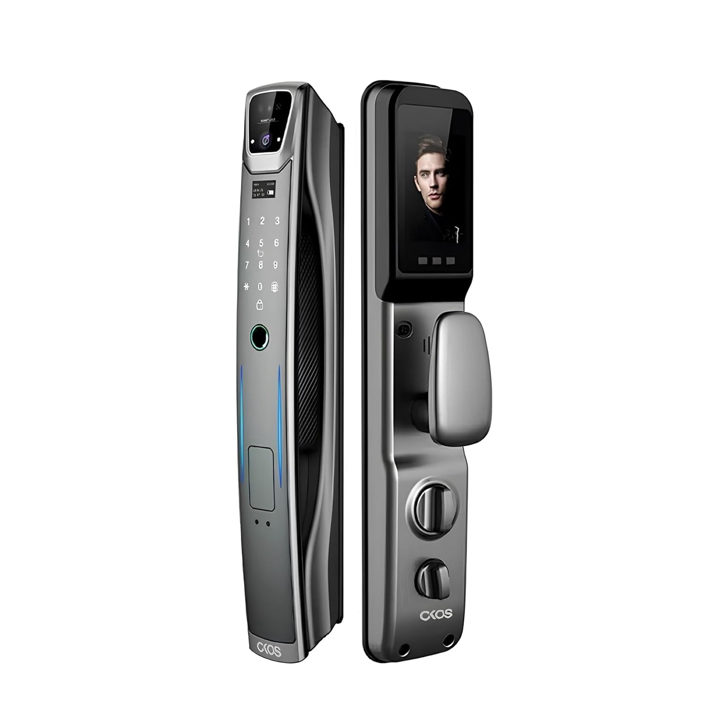 Okos Smart Wooden Door Lock with AI Face Recognition Camera | OKWFL-937-TY