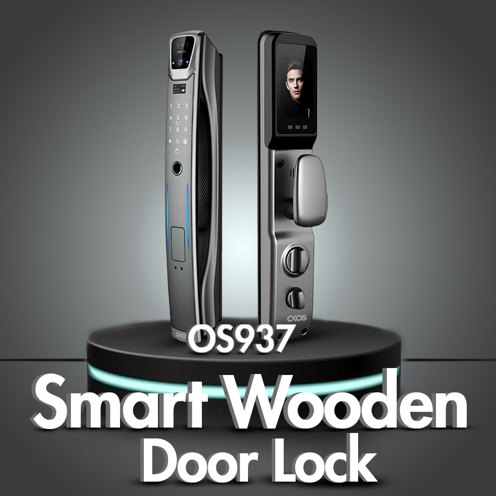 Okos Smart Wooden Door Lock with AI Face Recognition Camera | OKWFL-937-TY