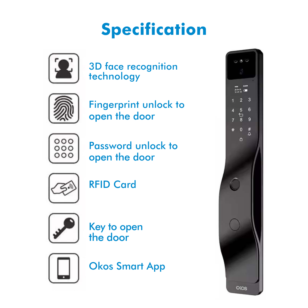 Okos Digital Smart Door Lock ,Ok_0125