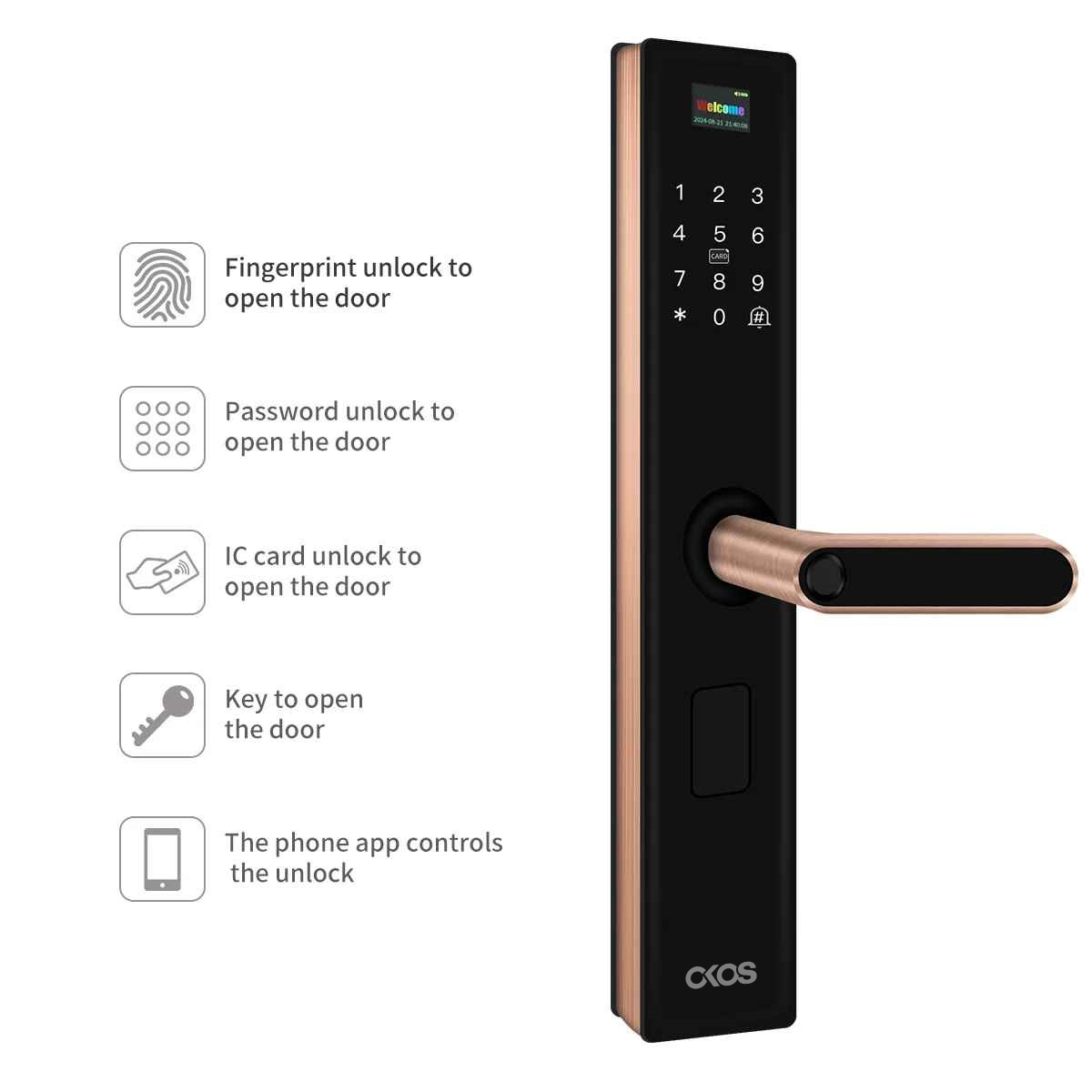 Okos Smart Wi-Fi Wooden Door Lock, OKWDL-OT11