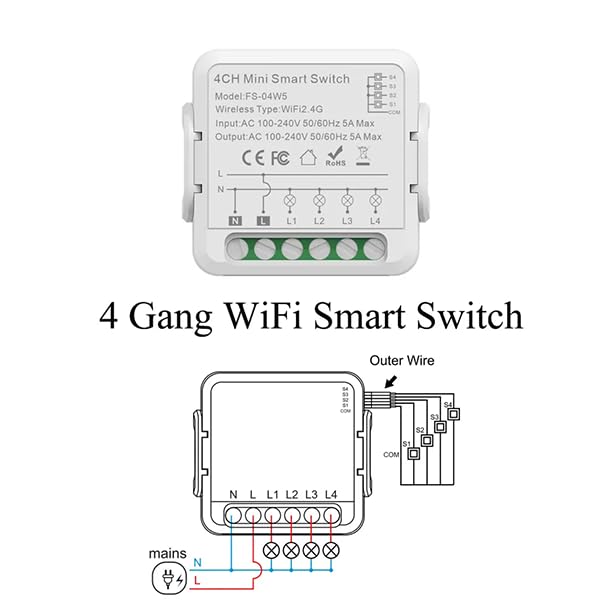 4 Gang 5A Switch Module