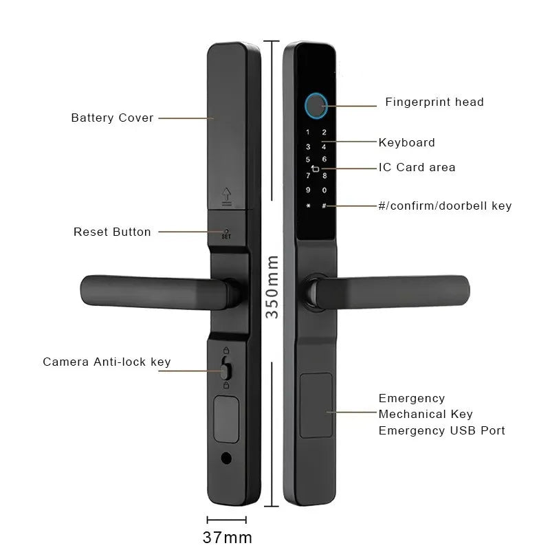 Okos Smart Wi-Fi Glass Door Lock, OKEAW-316-TT/TY