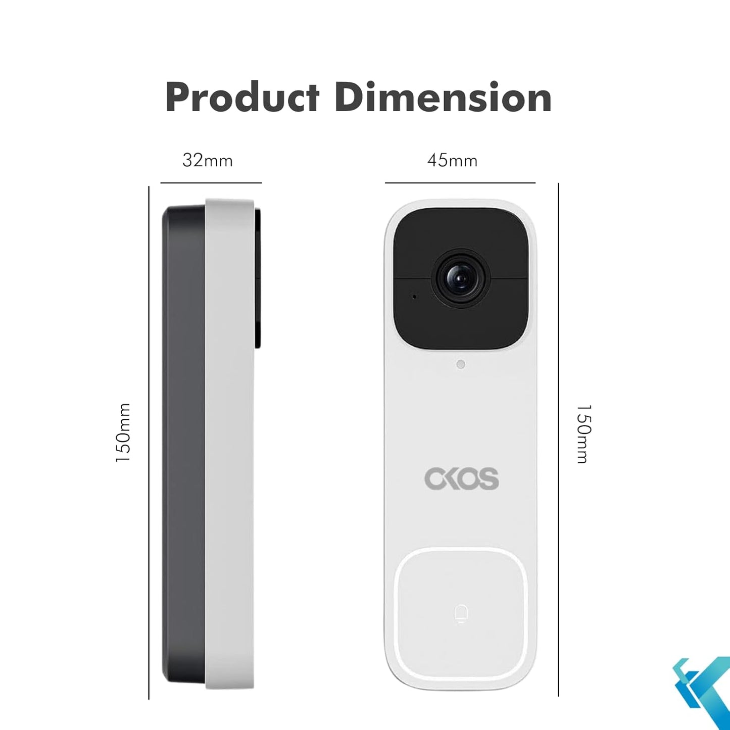 Okos Smart Video Doorbell ,OK001‑1440P