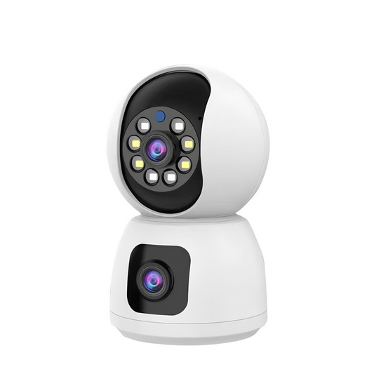 OKOS Dual Lens Vision camera shown on white, with its source-matched housing and lens arrangement.