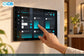 Illustrative touchscreen control of a lighting tile on the OKOS panel.