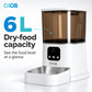 OKOS 6L translucent food hopper and stainless-steel feeding bowl