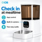 Single-camera OKOS pet feeder with app viewing and two-way audio