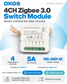 OKOS 4-gang Zigbee smart switch module technical feature card