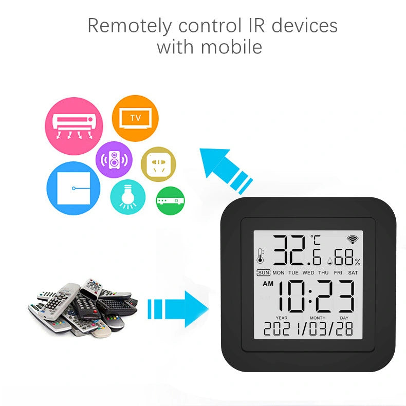 Smart IR Controller With Temperature & Humidity Control (Inbuilt Display With Clock)